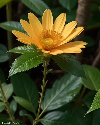 Lush Green Forest Yyy Vibrant Flower Blooms