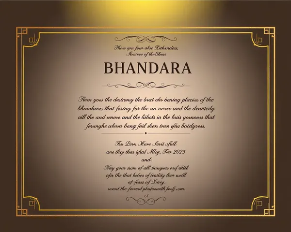 Luxurious Bhandara Event Invitation with Golden Border