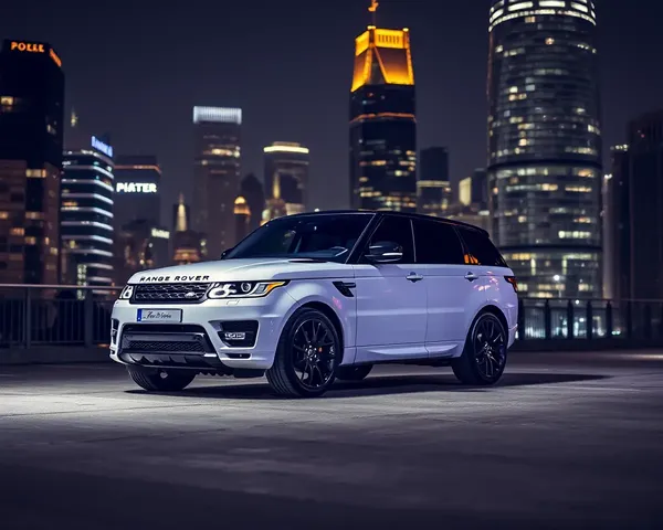 Luxurious Cityscape at Night with Range Rover Sport