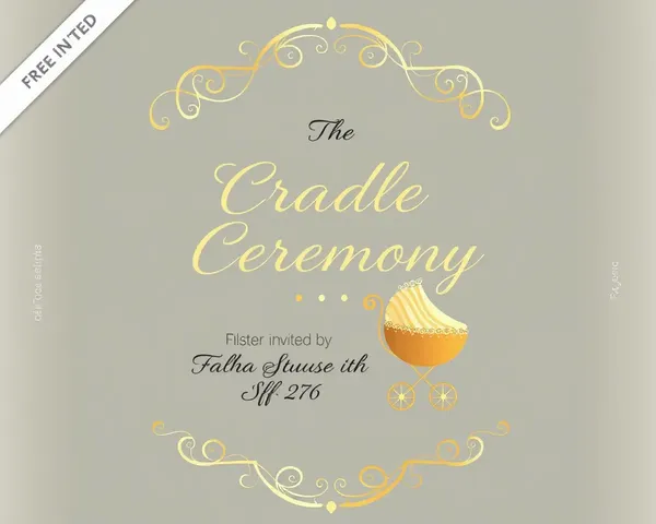 Luxurious Elegant Cradle Ceremony Invitation Card Template with Metallic Finish