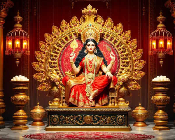 Luxurious Goddess Lakshmi on Lavish Throne Wallpaper