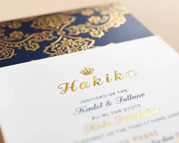 Luxurious Gold Foil Hakika Invitation Card Design