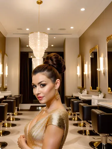 Luxurious Ladies Salon with Glamorous Hollywood-Inspired Aesthetic