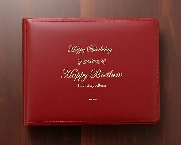 Luxurious Leather-Bound Birthday Album with Classic Font