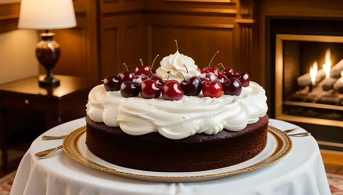 Luxurious Living Room Black Forest Cake Display