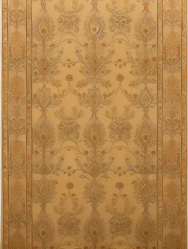 Luxurious Palace Adorned with Intricate Kushti Wallpaper Patterns