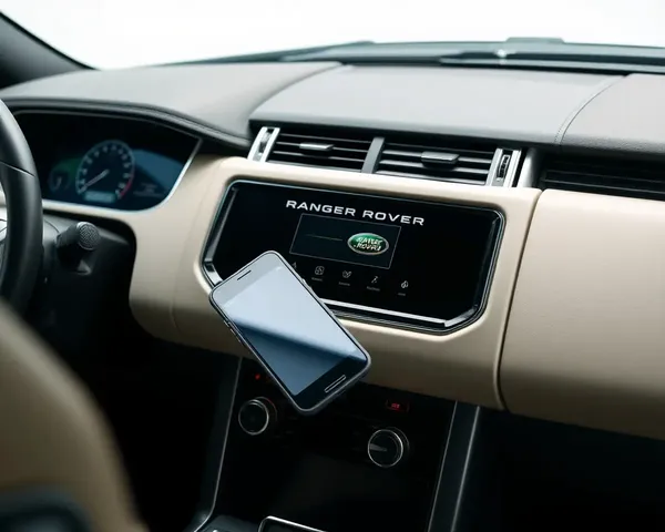 Luxurious Range Rover Interior with iPhone on Dashboard