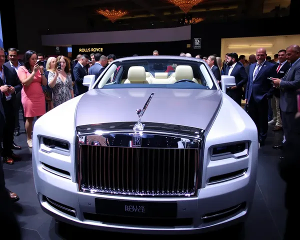 Luxury Event Guests Admire Rolls-Royce Car's Sleek Design