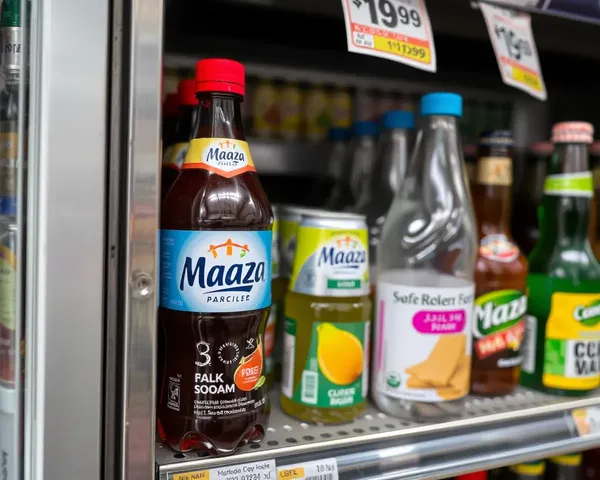 Maaza Bottle on Shelf in Convenience Store