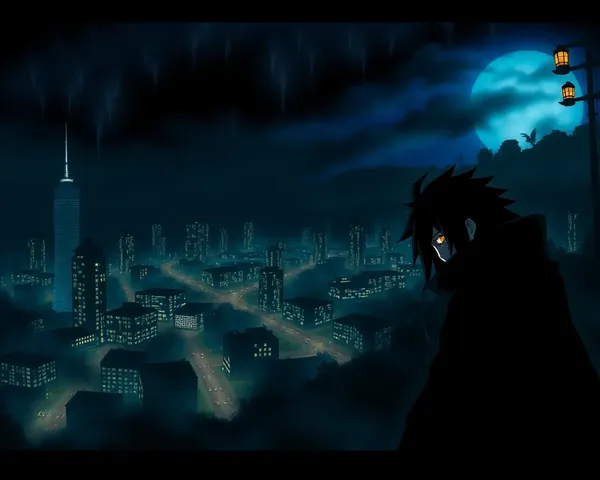 Madara Uchiha Lurking Shadows Dark Cityscape Night