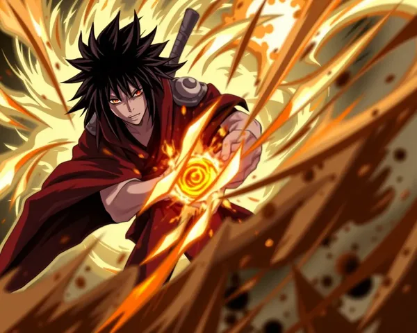Madara Uchiha in Mid-Battle Swirling Chakra Vortex