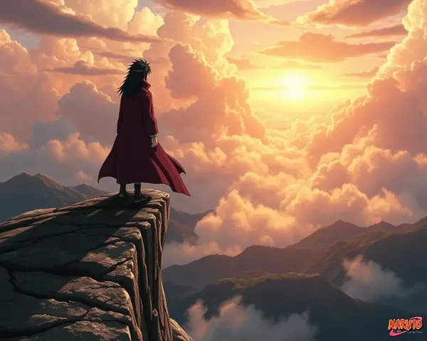 Madara Uchiha on Cliff Edge Cloud Mountains Vast Expanse