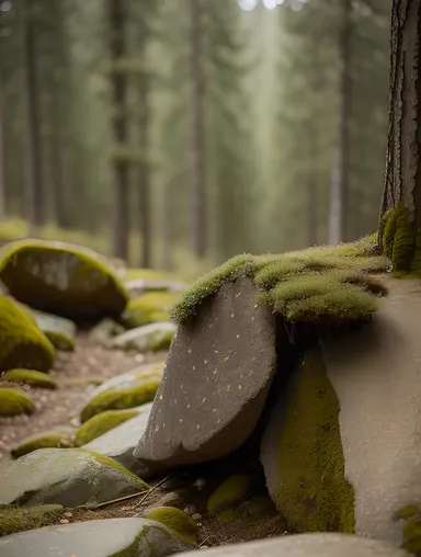 Magical Fir Tree Growing from Rocky Outcropping