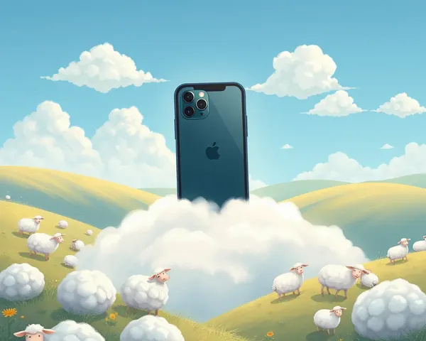 Magical Landscape with iPhone 13 Pro and Fluffy Sheep