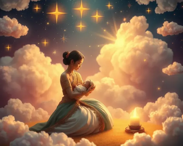 Magical Namkaran Ceremony Whimsical Setting Illustration