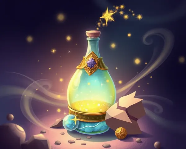 Magical Pani Bottle with Sparkles and Whimsy Illustration