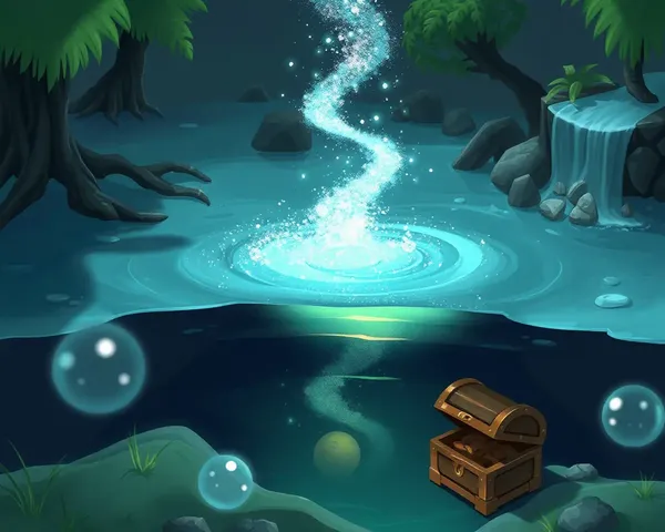 Magical Pond with Sparkly Powder Trail Treasure