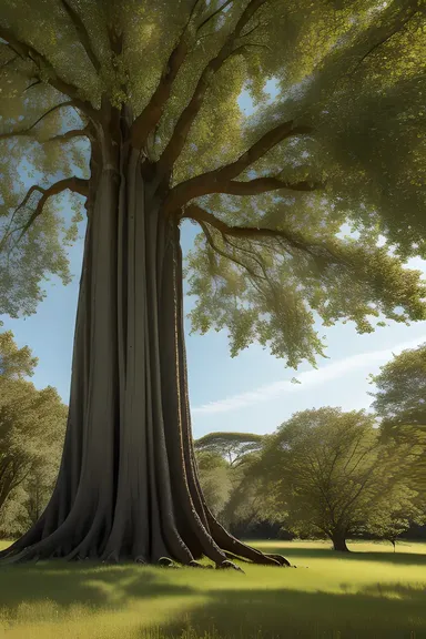 Majestic Ancient Tree Stands Tall in Forest Aaaaa