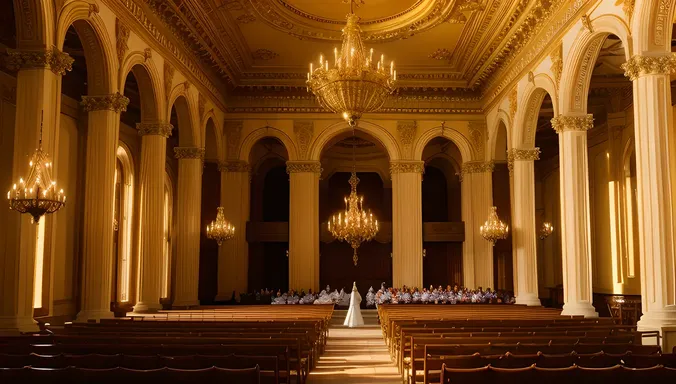 Majestic Angel Trumpet in Grand Hall with Dignitaries
