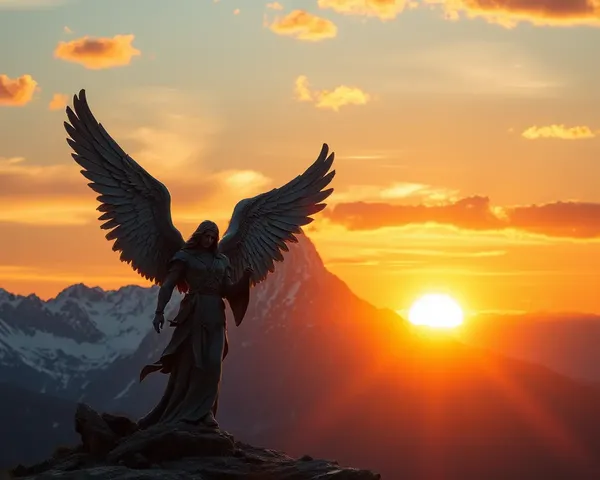 Majestic Angel in Stunning Mountain Range