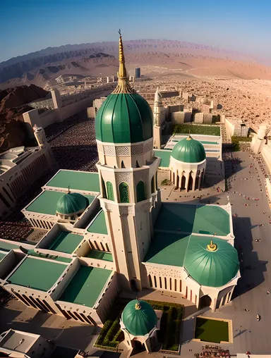 Majestic Architecture of Masjid Nabawi at Night