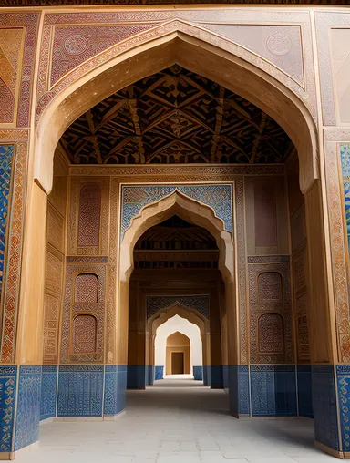 Majestic Bukhara Palace with Intricate Tilework and Arches