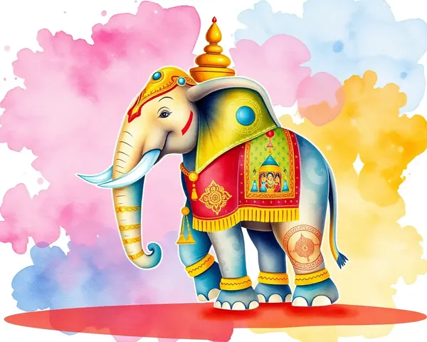Majestic Elephant Illustration on Bhandara Invitation Card.