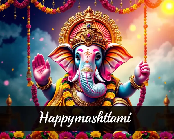 Majestic Elephant in Janmashtami Celebration with Golden Light