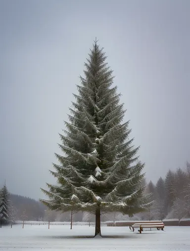 Majestic Fir Tree in Winter Wonderland