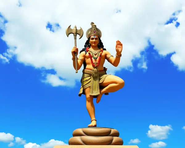 Majestic Hanuman Ji with Mace and Lotus Flower Image PNG