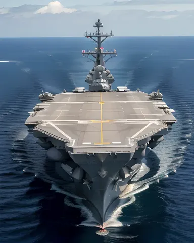 Majestic Harry Truman Aircraft Carrier Sails Through Open Ocean