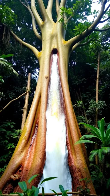 Majestic Kapok Tree Amidst Rainforest's Lush Foliage