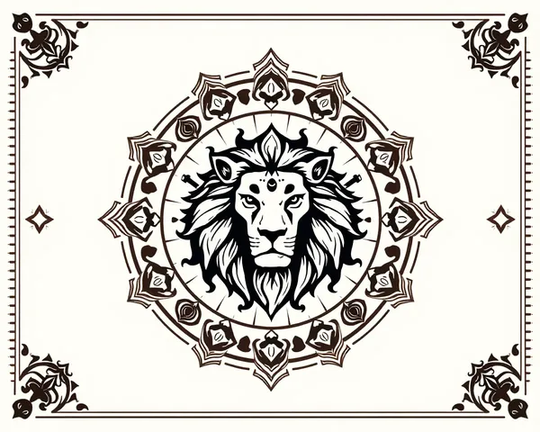 Majestic Lion's Head on Seva Nivrutti Card Symbolizes Courage and Strength
