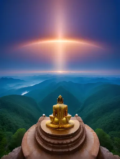 Majestic Lord Eshwar Standing Proudly on Mountain Peak