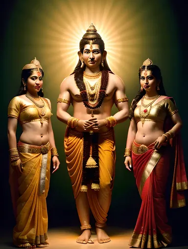 Majestic Lord Shiva with Parvati and Ganesha in Divine Light