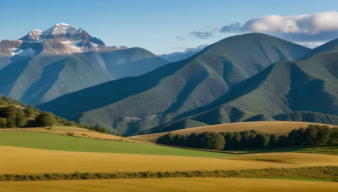 Majestic Mountain Range with Five Unique Peaks