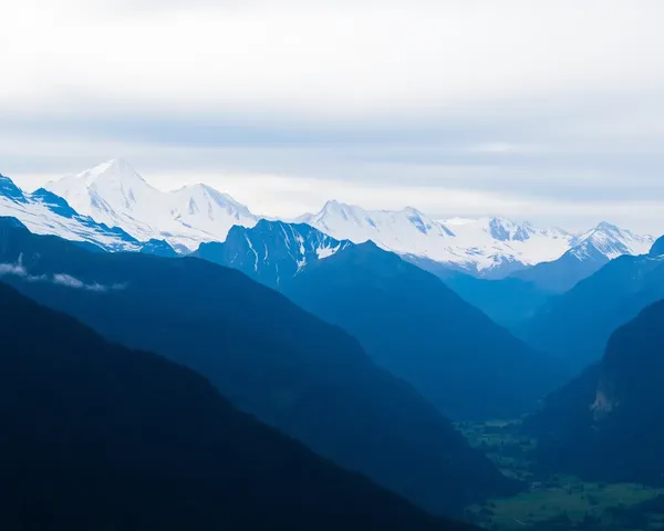 Majestic Mountain Range with Snow-Capped Peaks on YCP