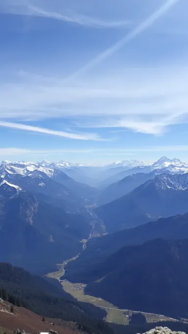 Majestic Mountain Range with Snow-Capped Peaks