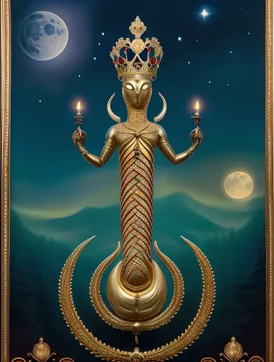 Majestic Nagaraja Emerges from Mystical Forest Depths