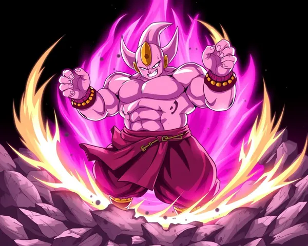 Majin Buu Standing Chaotically with Dragon Ball Energy