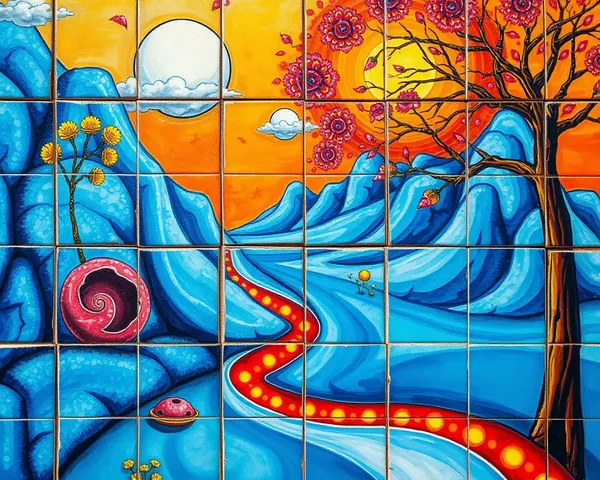 Mangalore Tile Used as Canvas for Vibrant Artwork