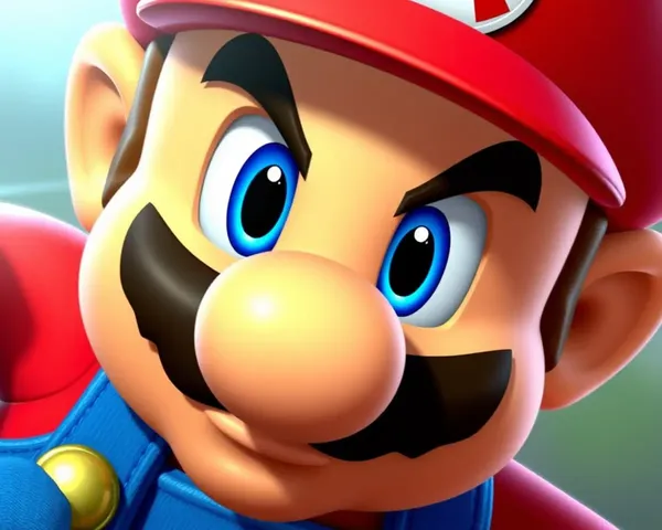 Mario's Determined Face with Iconic Red Cap and Blue Overalls