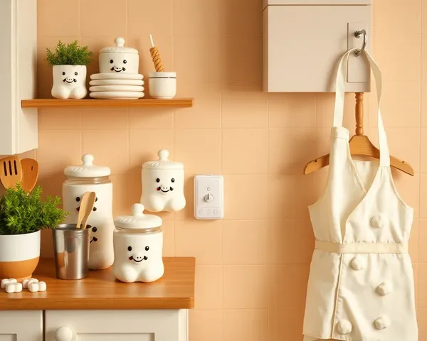 Marshmallow Kitchen with Cookie Jars and Wallpaper