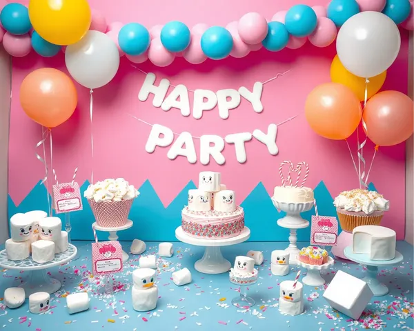 Marshmallow Party with Decorations and Treats