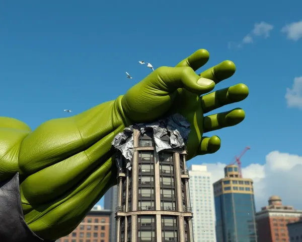 Marvel Wallpaper 4K for PC: Hulk's Massive Green Hand Crushes City