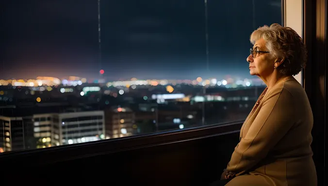 Mature Aunty's Moody Moment by Rainy Window