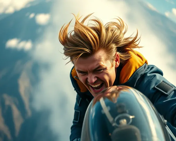 Maverick Performs High-G Turn with Concentration and Hair Flying Back