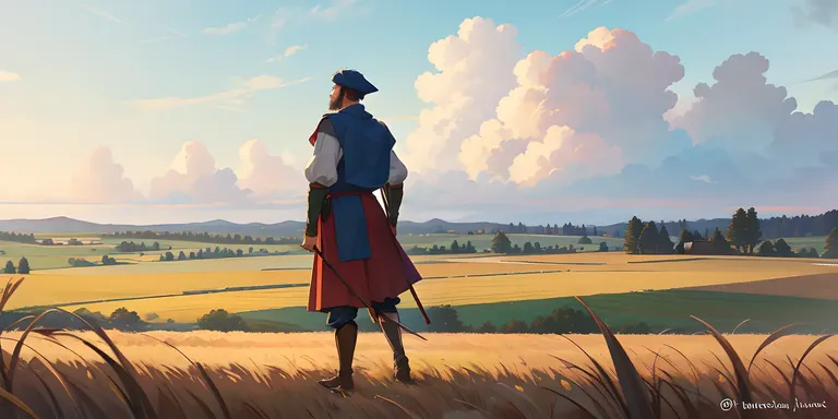 Medieval Peasant Leader Rodney Hilton Jr. in Wheat Field