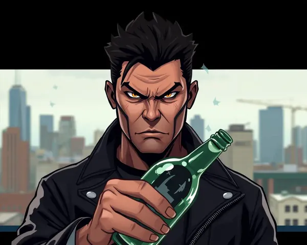 Menacing Thug with Broken Glass and City Grime