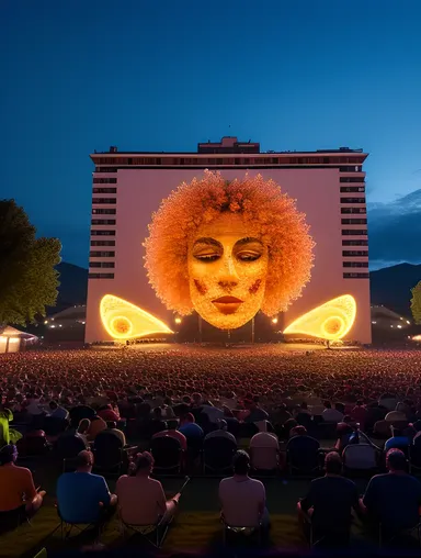 Mesmerizing Light Show on Building xx emage Projection
